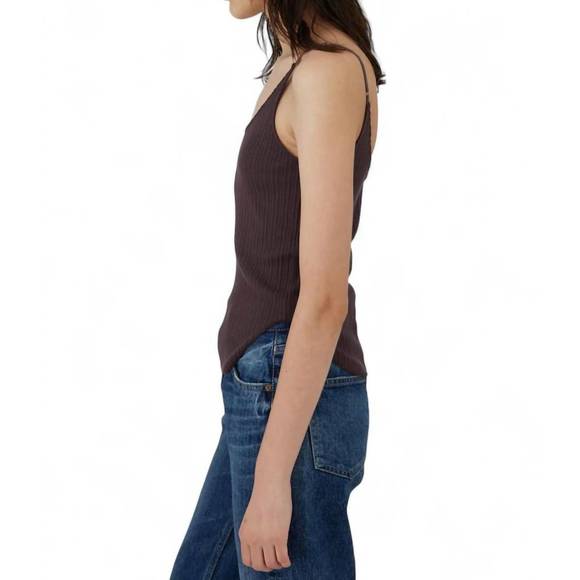 NEW MOUSSY comfort basic camisole top in brown - Picture 2 of 4